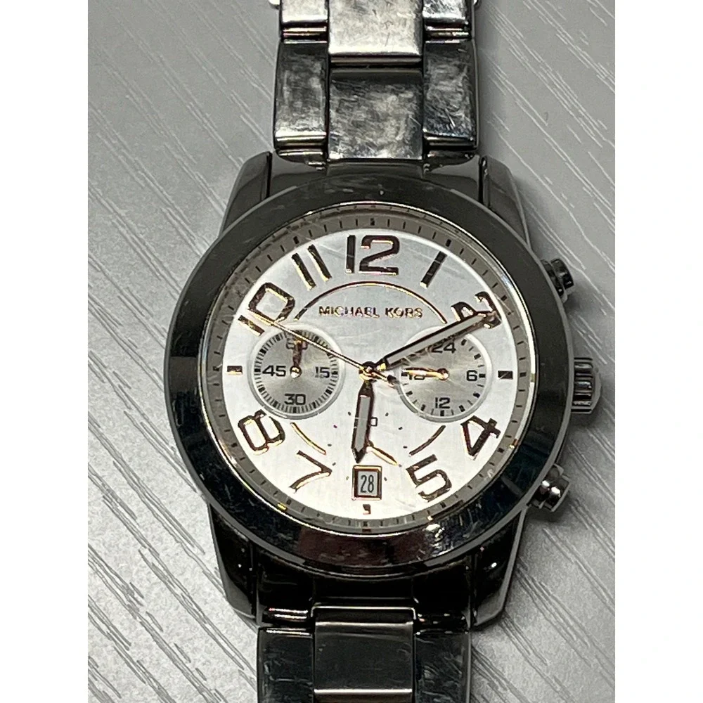 Michael Kors‎ MK-5725 Mercer Chronograph Silver Stainless Steel Watch 42mm